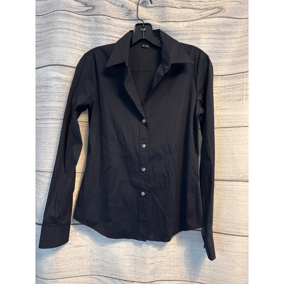 Theory Black Button-Up Long Sleeve Womens Shirt S - Picture 1 of 3
